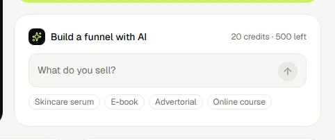 Build a funnel with AI from Get started